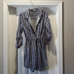Cute Blue Button Up Dress